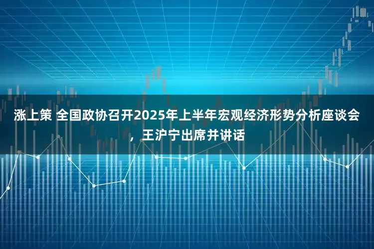 涨上策 全国政协召开2025年上半年宏观经济形势分析座谈会，王沪宁出席并讲话